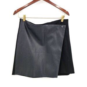 Club Monaco Faux Leather Wrap Mini Skirt